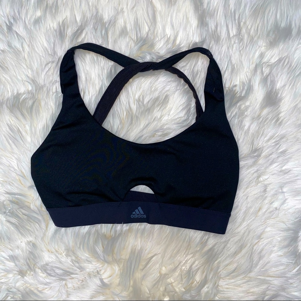 Adidas black sports bra athletic wear